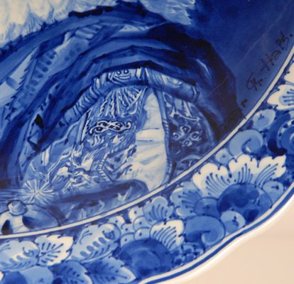 Dish Portrait Plate Frans Hals in Blue and White by Royal Delft