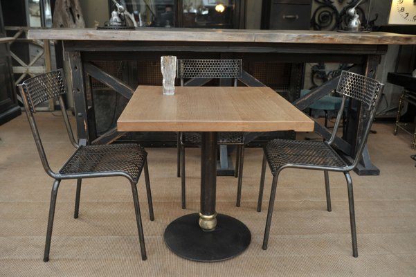 Vintage Oak Bistro Table, 1960s for sale at Pamono