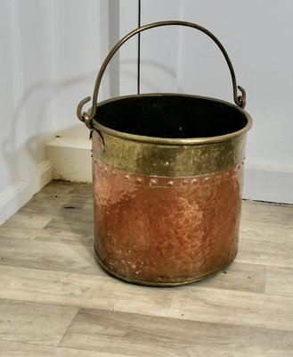Vernieteter Kohleeimer aus Kupfer & Messing, 1890er bei Pamono kaufen