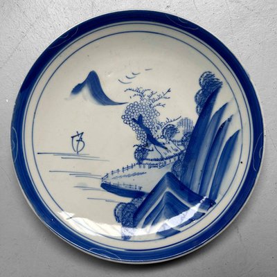 Plato japonés de porcelana pintado a mano, Arita, Japón