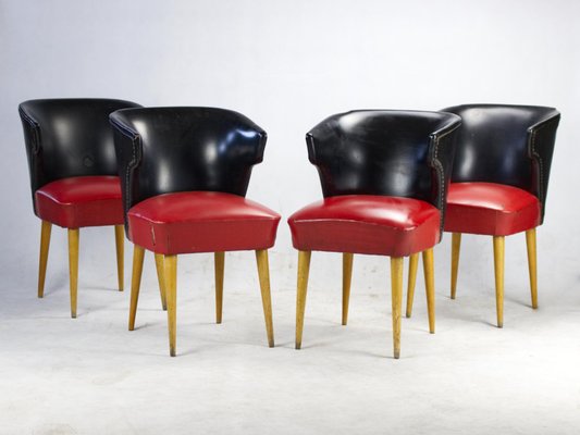 pamono dining chairs red