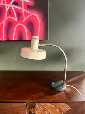 Mid-Century German Desk Lamp with Gooseneck and Witch Hat from