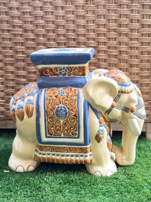 Glazed Ceramic Elephant, 1970s for sale at Pamono