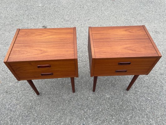 Teakwood Night Table Danish Vintage 北欧家具 Mid-Century Modern Danish Teak Nightstands, 1964, Set of 2