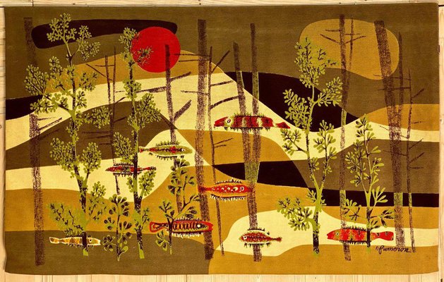 Wool Tapestry by Rene Fumeron for sale at Pamono