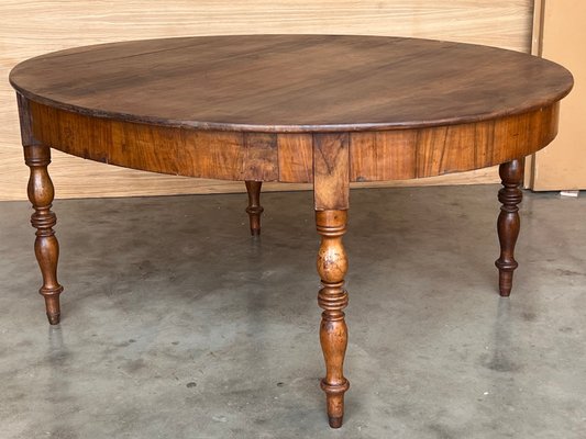 French Walnut Oval Center Table with Four Turned Legs, 1890 for 