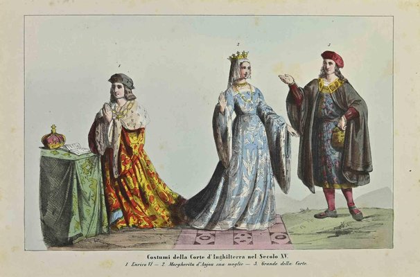 Auguste Wahlen, Costumes of the Court of England, Lithograph, 1844 for sale at Pamono Auguste Wahlen, Costumes of the Court of England, Lithograph, 1844 for sale at Pamono