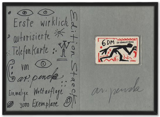 A.R. Penck, Phonecard, 1992, Silkscreen on Plastic for sale at Pamono