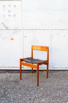 Teak and Leather Dining Chairs by P. Jeppesen for Grete Jalk
