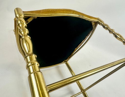 Mid-Century Brass Chiavarine Chair attributed to Giuseppe Gaetano