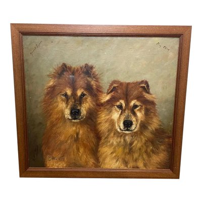 French Artist, Chinese Chow Chow Dogs Ting Ching, 19th Century
