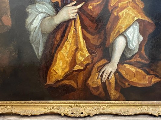 Circle of Godfrey Kneller, Portrait of Lady Elizabeth Countess of Westmorland in Golden Dress, 17th Century, Oil Painting for sale at Pamono Circle of Godfrey Kneller, Portrait of Lady Elizabeth Countess of Westmorland in Golden Dress, 17th Century, Oil Painting for sale at Pamono
