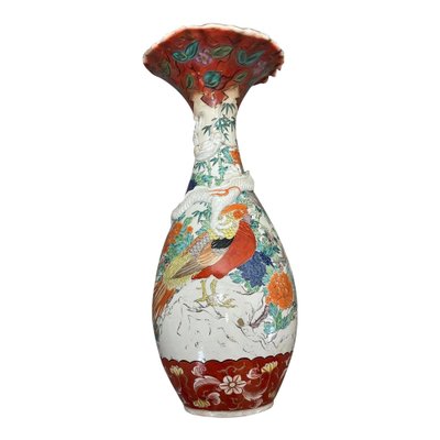 Lot - A Japanese bronze dragon vase