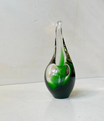 Green Flamingo Orchid Art Glass Vase by Per Lütken for Holmegaard, 1950s
