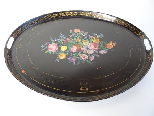 ANCIEN PLATEAU EN tole de service decor fleur ussr EUR 25,00 - PicClick FR