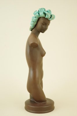 Terracotta Female Nude, Austrian Art Deco, Goldscheider, Vienna Terracotta Female Nude, Austrian Art Deco, Goldscheider, Vienna