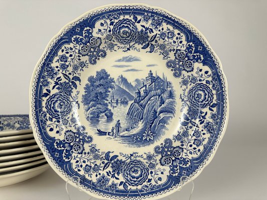Burgenländische Suppenschüssel mit blauem Rand aus Porzellan von Villeroy & Boch, Deutschland bei Pamono kaufen