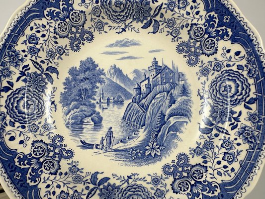 Burgenland Blue Rimmed Soup Dinner Bowl in Porcelain from