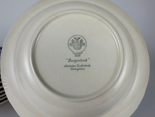 Burgenland Blue Rimmed Soup Dinner Bowl in Porcelain from