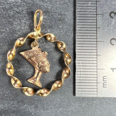 Nefertiti Rouleau égyptien pendentif argent et collier argent 46cm - France