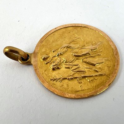 Ciondolo San Cristoforo In Oro Giallo 9 Carati Con Collana Curb 46 Cm – Carissima