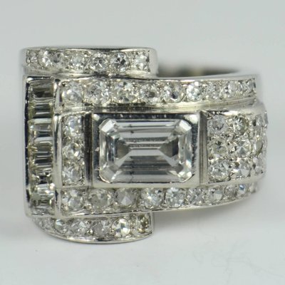 SOLAKZADE 1940s Tank Ring 18k diamond