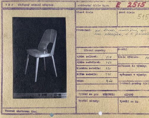 Mid-Century Dining Chair No.515 by Oswald Haerdtl for Ton
