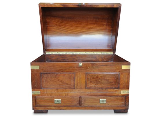 Brass Studded Rosewood Bombay Chest - 19th Century Brass Studded Rosewood Bombay Chest - 19th Century
