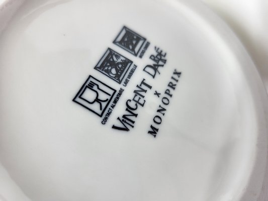 Carafe en Porcelaine Blanche et Dorée par Vincent Darré pour