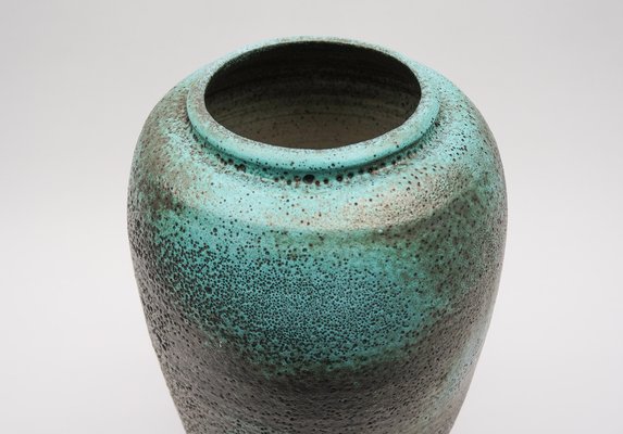 Large Green Studio Ceramic Floor Vase by Wilhelm & Elly Kuch, Germany, 1960s