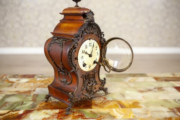 Mantel Clock in Walnut Case from Lenzkirch, 1890s for sale at Pamono
