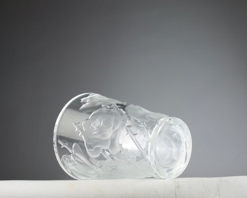 Crystal Isfahan Rose Vase by René Lalique, France, 1950s for