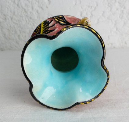 Mid-Century French Cerdazur Monaco Ceramic Vase with Sea