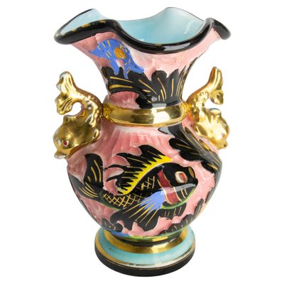 Mid-Century French Cerdazur Monaco Ceramic Vase with Sea