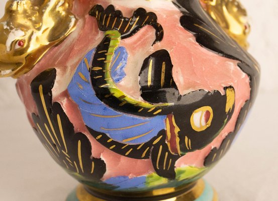 Mid-Century French Cerdazur Monaco Ceramic Vase with Sea