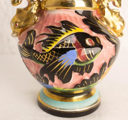 Mid-Century French Cerdazur Monaco Ceramic Vase with Sea