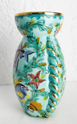 manufacturde de monaco サーカス柄　花瓶 Mid-Century French Cerdazur Monaco Ceramic Vase with Sea