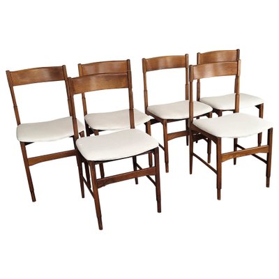 Mid-Century Modern Italian Walnut Wood Newly Upholstered Dining