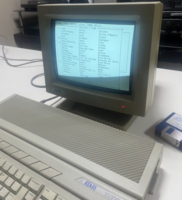 American Atari ST1040 Monochrome Monitor and Mouse, 1980s, Set of