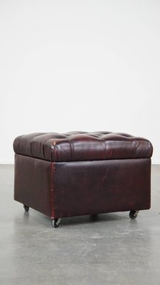Leather ottoman on wheels discount