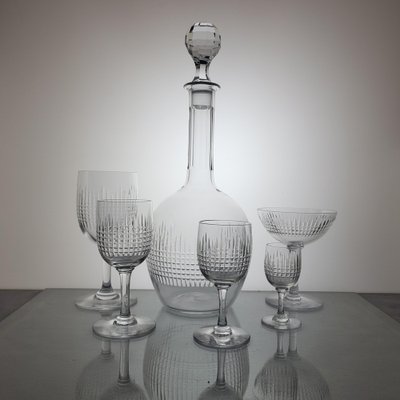 Baccarat Crystal Glass Service Nancy Model, 1920s, Set of 31 for 