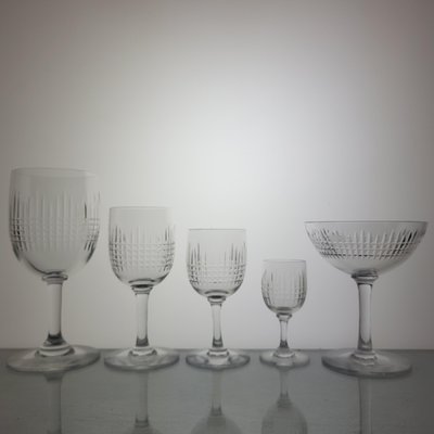 30-Piece Baccarat Crystal Glass Service Nancy Model, 1920s, Set of 
