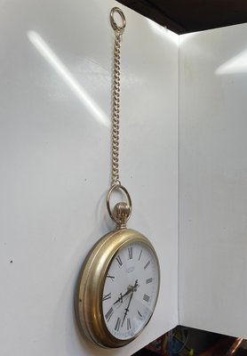 Vintage Pocket Watch Wall Clock from Landex, Japan, 1970s for sale