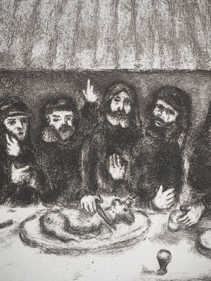 Marc Chagall, The Passover Meal, Original Engraving for sale at Pamono