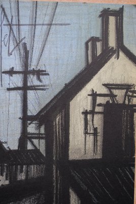 Bernard Buffet, The Village Road, Original Lithograph, 1967