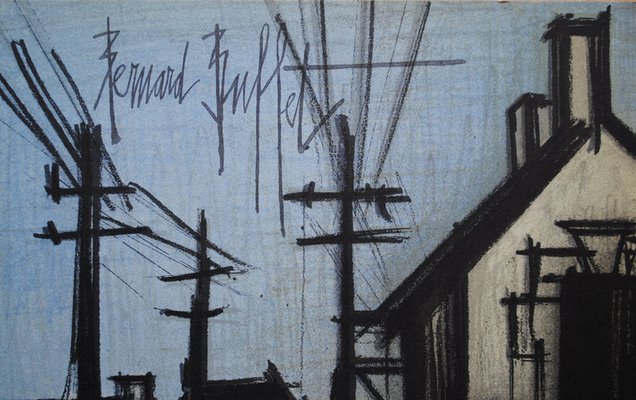 Bernard Buffet、リトグラフ　The road Bernard BUFFET: the Road, Original Signed LITHOGRAPH, 1962