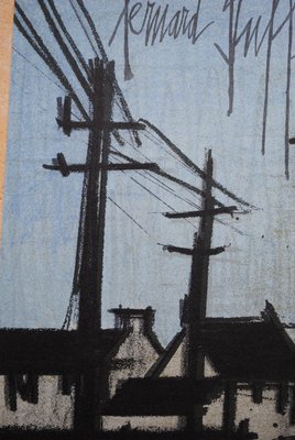 Bernard Buffet, The Village Road, Original Lithograph, 1967