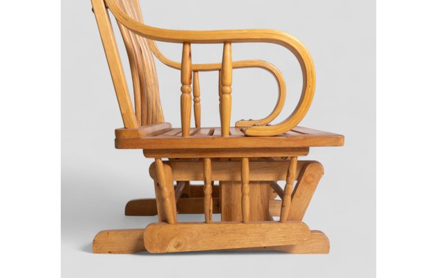Vintage Rocking Chair in Wood with Smooth Motion and Design for