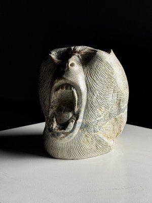 Hand Carved Head of Monkey, 20th Century, Stone for sale at Pamono