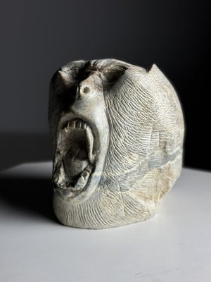 Hand Carved Head of Monkey, 20th Century, Stone for sale at Pamono